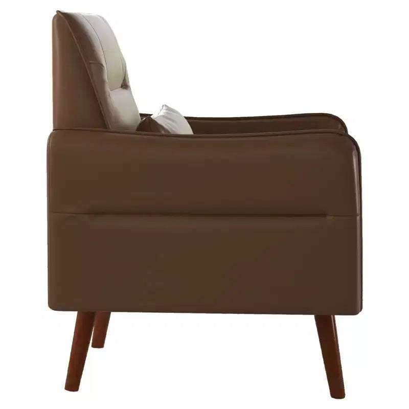 Bestier Modern Accent Chair with Upholstered Back & Curved Armrests for Multi-Room Use