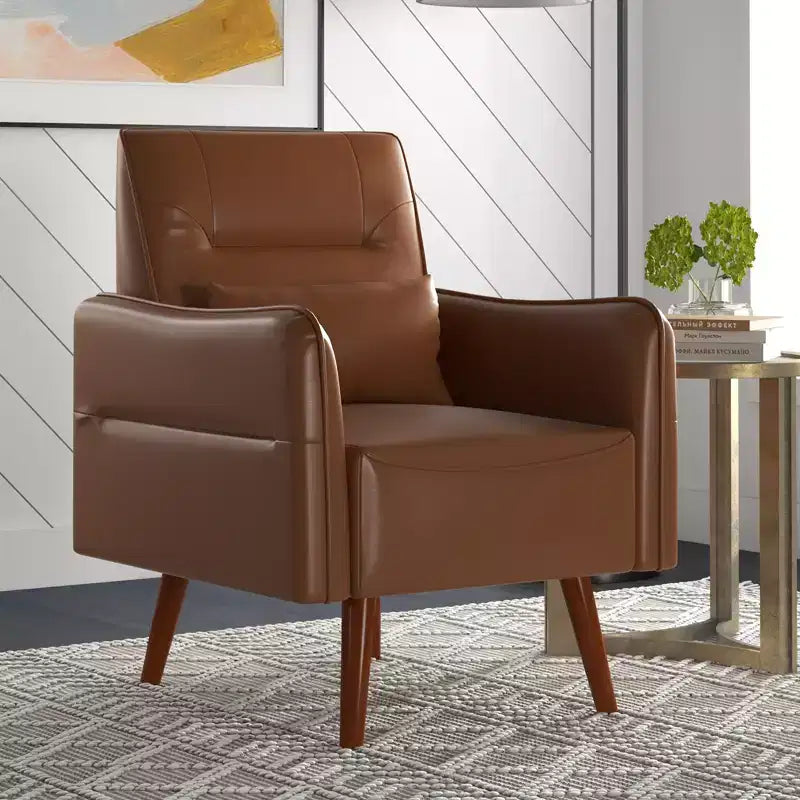Bestier Modern Accent Chair with Upholstered Back & Curved Armrests for Multi-Room Use