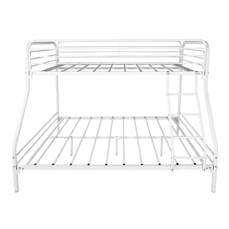 MAYEERTY Twin-Over-Full Heavy Duty Metal Bunk Bed with Enhanced Guardrail & Inclined Ladder for Kids Bedroom