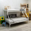 MAYEERTY Twin-Over-Full Heavy Duty Metal Bunk Bed with Enhanced Guardrail & Inclined Ladder for Kids Bedroom