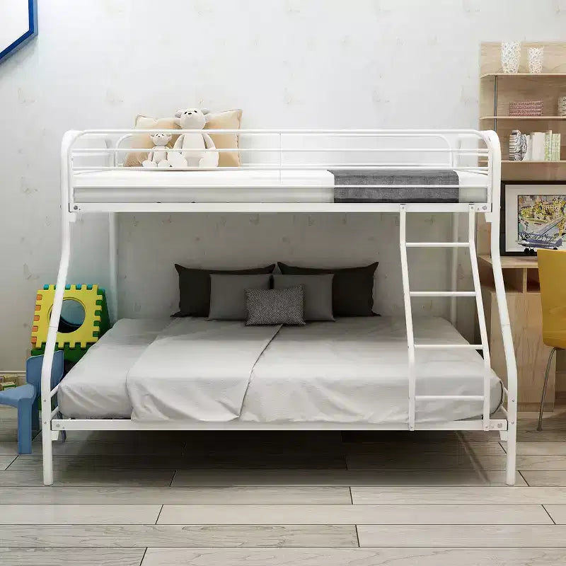 MAYEERTY Twin-Over-Full Heavy Duty Metal Bunk Bed with Enhanced Guardrail & Inclined Ladder for Kids Bedroom