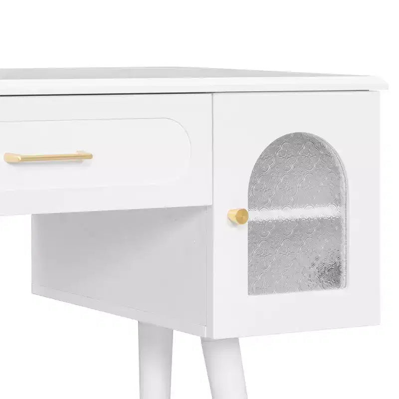 Whisen Elegant Vanity Makeup Table & Chair Set, Modern Dressing Table with Organizer, Writing Desk