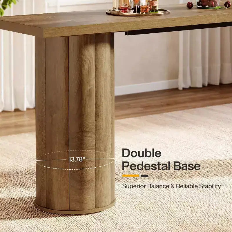 Lantine Bar Table, 70.86 Industrial Counter Height Pub Table, Rectangle Wood Home Bar Unit for Kitchen Dining Room, Living Room, Home Bar