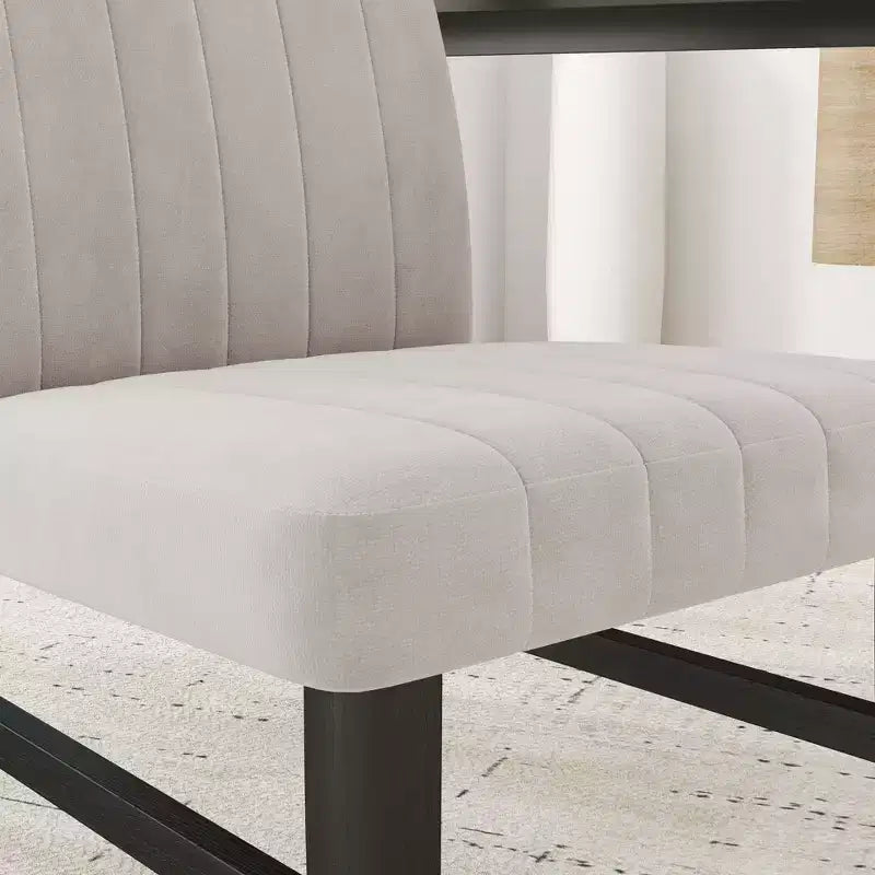 TUYOHW Channel Tufted Dining Chairs Set of 2 with Rubber Wood Legs,Polyester Kitchen Chairs with Plush Seat & Back for Living Room,Dining Room