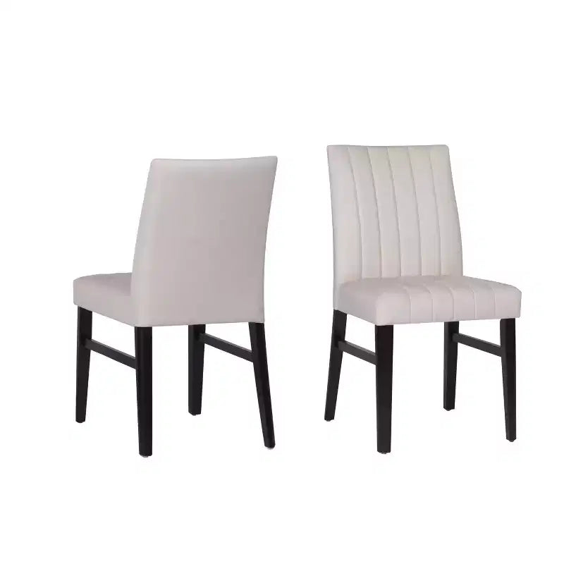 TUYOHW Channel Tufted Dining Chairs Set of 2 with Rubber Wood Legs,Polyester Kitchen Chairs with Plush Seat & Back for Living Room,Dining Room