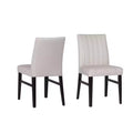 TUYOHW Channel Tufted Dining Chairs Set of 2 with Rubber Wood Legs,Polyester Kitchen Chairs with Plush Seat & Back for Living Room,Dining Room