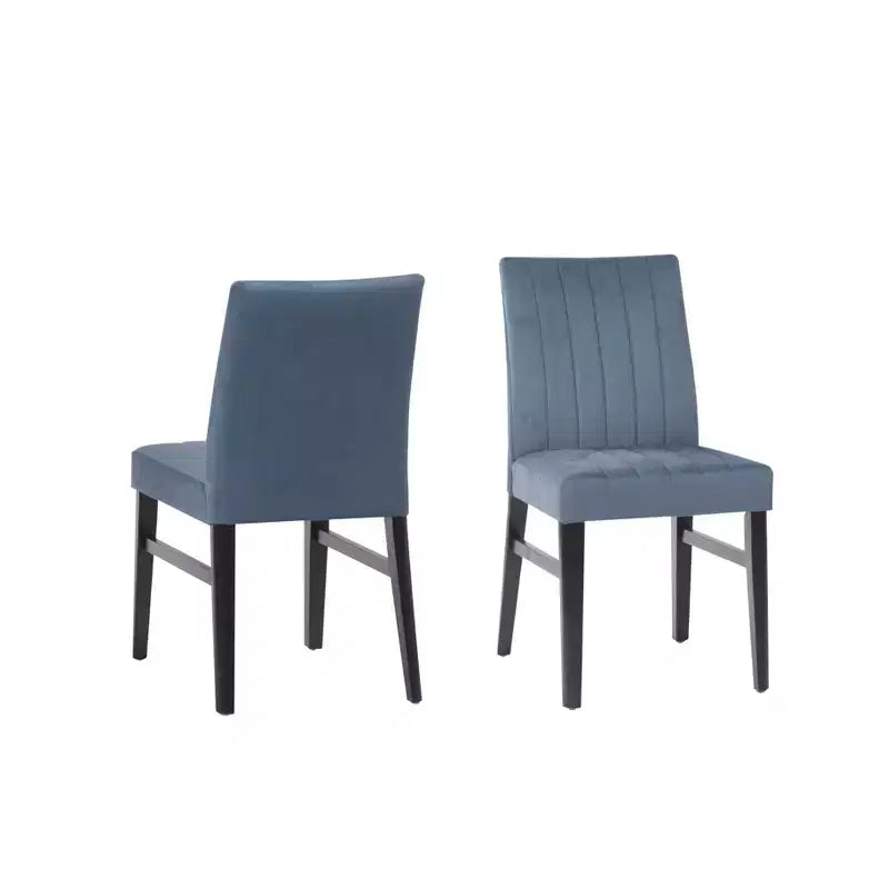 TUYOHW Channel Tufted Dining Chairs Set of 2 with Rubber Wood Legs,Polyester Kitchen Chairs with Plush Seat & Back for Living Room,Dining Room