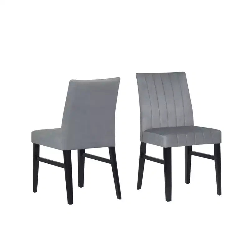 TUYOHW Channel Tufted Dining Chairs Set of 2 with Rubber Wood Legs,Polyester Kitchen Chairs with Plush Seat & Back for Living Room,Dining Room