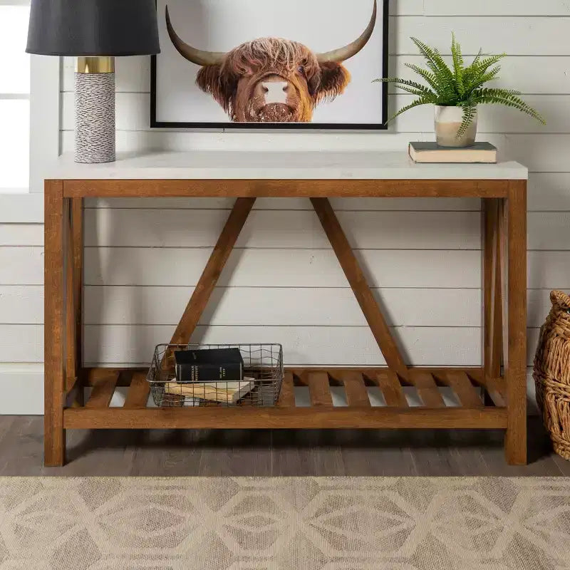 Modern A-Frame Farmhouse Entryway Console Table