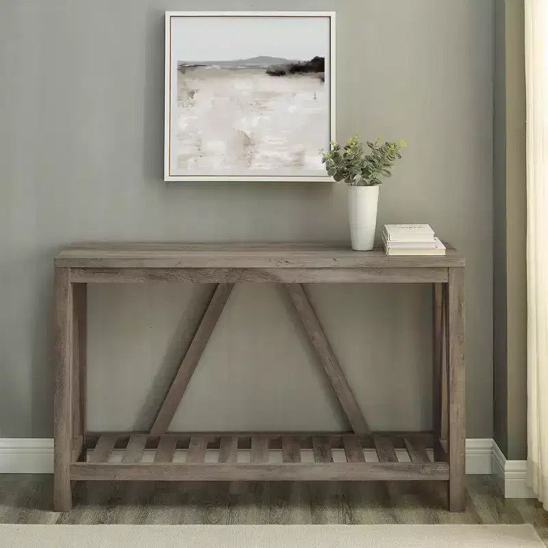 Modern A-Frame Farmhouse Entryway Console Table
