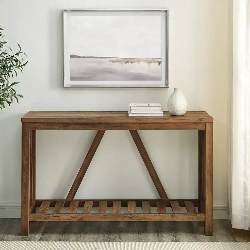 Modern A-Frame Farmhouse Entryway Console Table