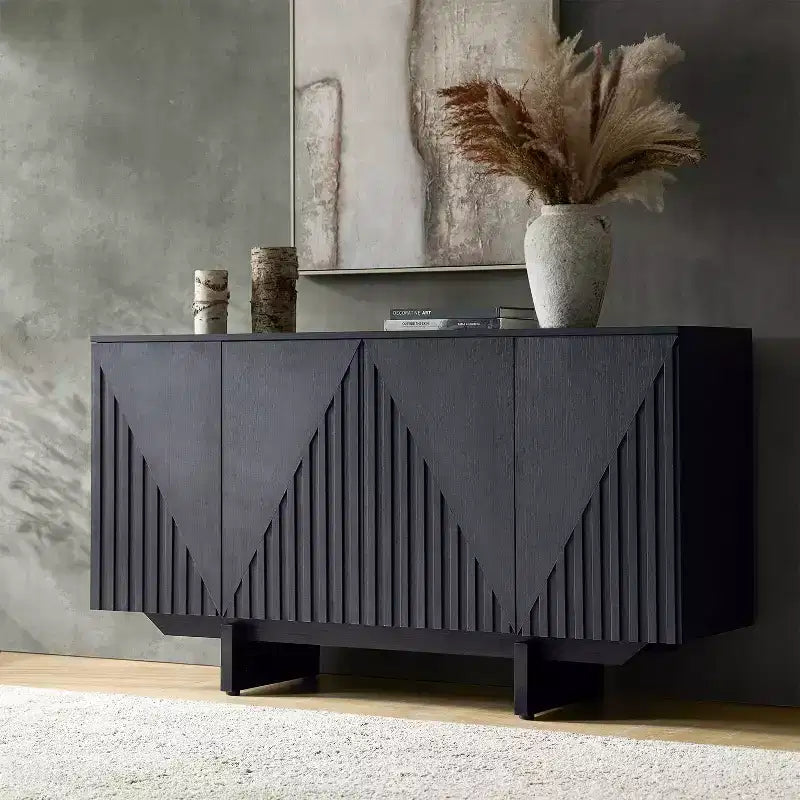 Hern 58 Wide 4 door Sideboard|HULALA HOME-BLACK