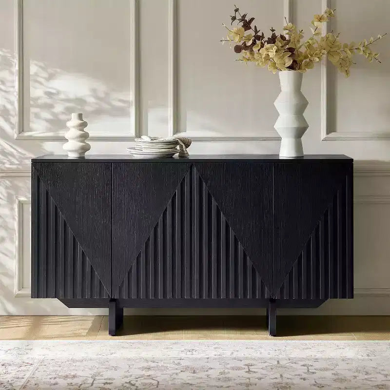 Hern 58 Wide 4 door Sideboard|HULALA HOME-BLACK
