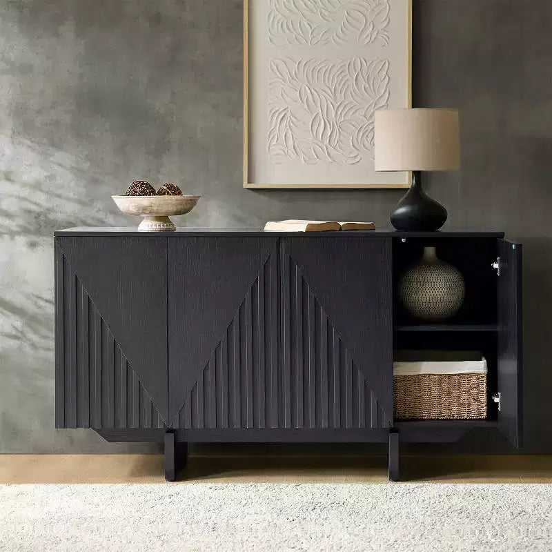 Hern 58 Wide 4 door Sideboard|HULALA HOME-BLACK