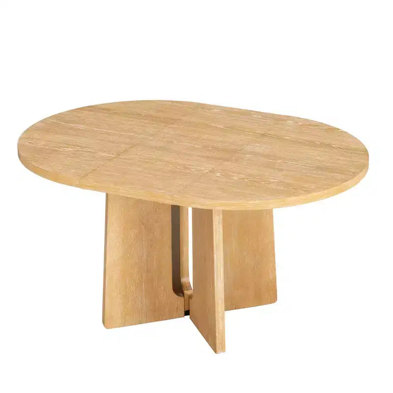 GDFStudio Lucien Extendable Dining Table with Removable Leaf and Criss Cross Rubberwood Legs
