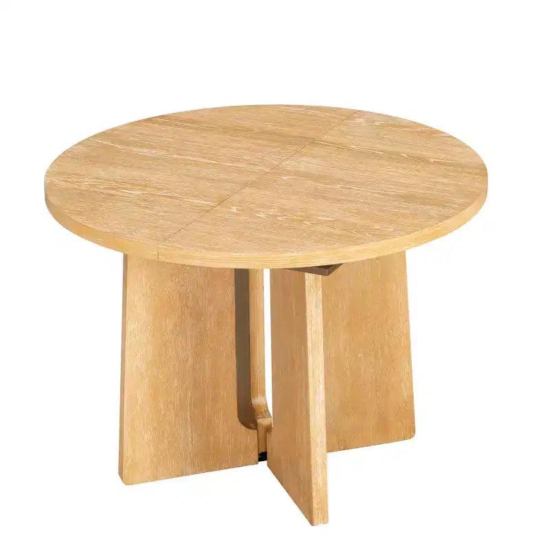 GDFStudio Lucien Extendable Dining Table with Removable Leaf and Criss Cross Rubberwood Legs