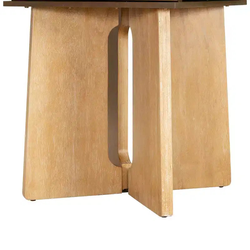 GDFStudio Lucien Extendable Dining Table with Removable Leaf and Criss Cross Rubberwood Legs