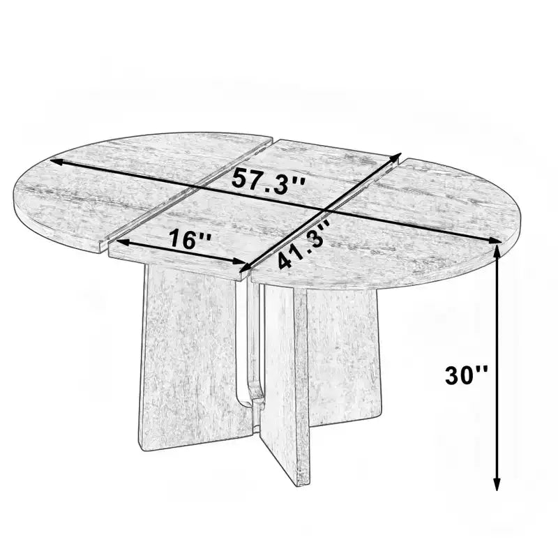 GDFStudio Lucien Extendable Dining Table with Removable Leaf and Criss Cross Rubberwood Legs