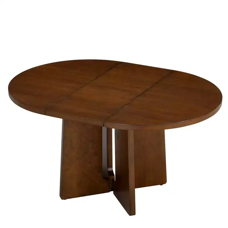 GDFStudio Lucien Extendable Dining Table with Removable Leaf and Criss Cross Rubberwood Legs
