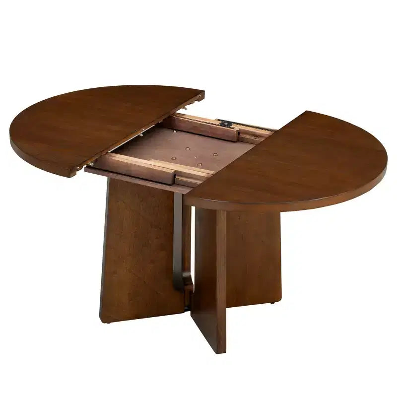 GDFStudio Lucien Extendable Dining Table with Removable Leaf and Criss Cross Rubberwood Legs
