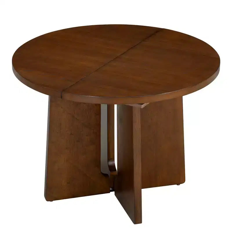GDFStudio Lucien Extendable Dining Table with Removable Leaf and Criss Cross Rubberwood Legs