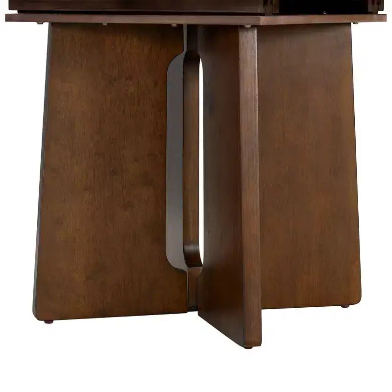 GDFStudio Lucien Extendable Dining Table with Removable Leaf and Criss Cross Rubberwood Legs