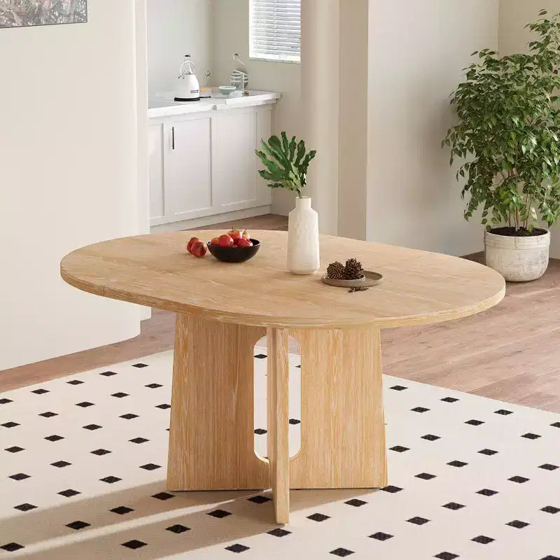 GDFStudio Lucien Extendable Dining Table with Removable Leaf and Criss Cross Rubberwood Legs
