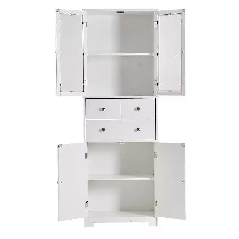 67 inch Tall Kitchen Pantry Cabinet with Doors, Drawers, and Adjustable Shelves