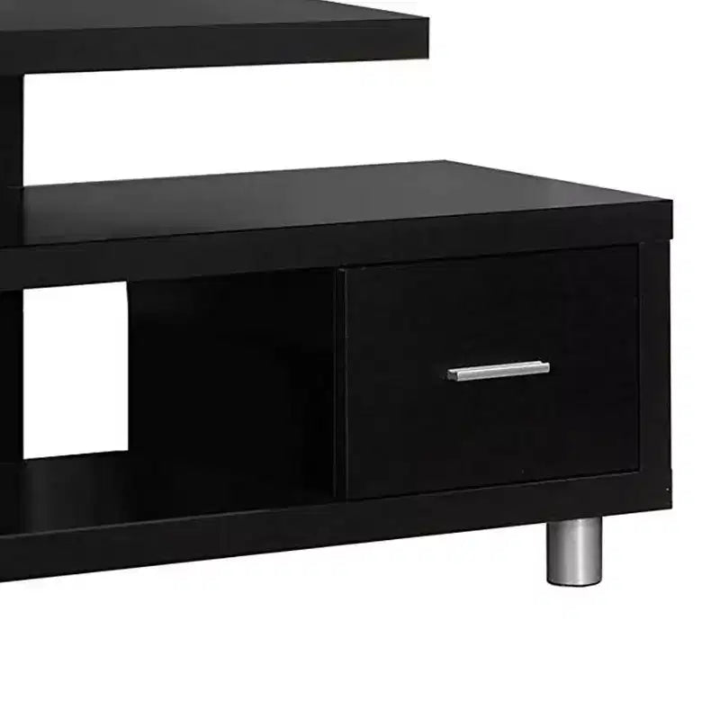Monarch Specialties 60 Inch Modern Art Deco TV Stand with 1 Drawer