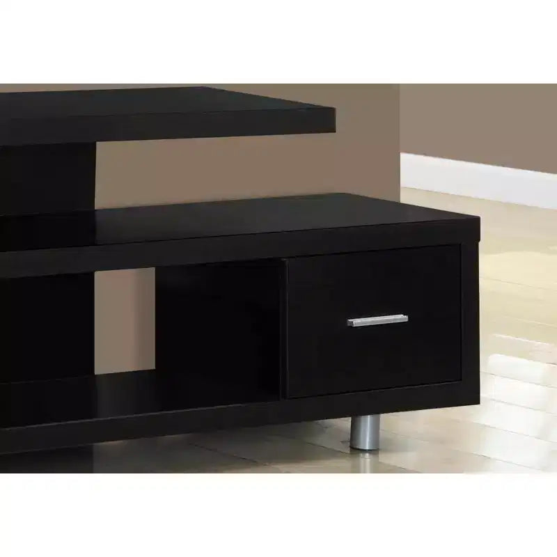 Monarch Specialties 60 Inch Modern Art Deco TV Stand with 1 Drawer