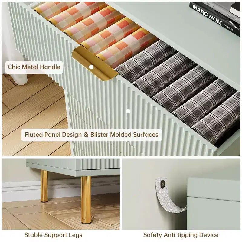 3 Drawer Dresser, Wood Chest Organizer Storage, Modern Design, for Living Room, Hallway, Entryway