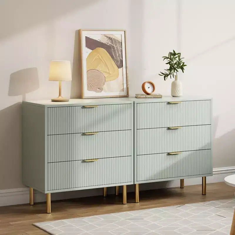 3 Drawer Dresser, Wood Chest Organizer Storage, Modern Design, for Living Room, Hallway, Entryway