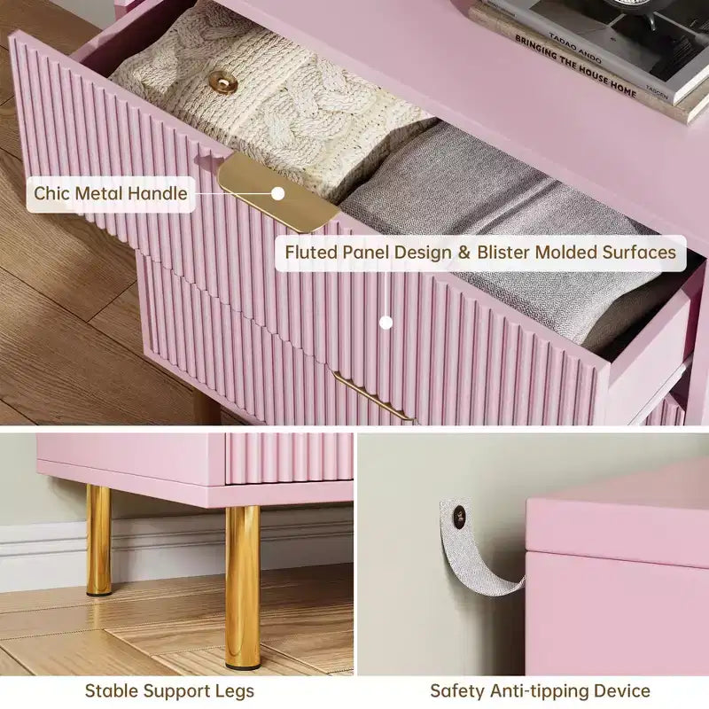 3 Drawer Dresser, Wood Chest Organizer Storage, Modern Design, for Living Room, Hallway, Entryway