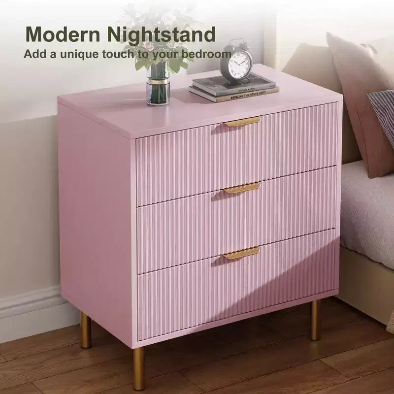 3 Drawer Dresser, Wood Chest Organizer Storage, Modern Design, for Living Room, Hallway, Entryway