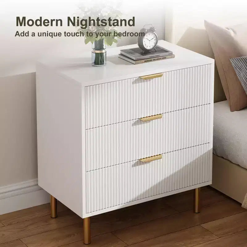 3 Drawer Dresser, Wood Chest Organizer Storage, Modern Design, for Living Room, Hallway, Entryway